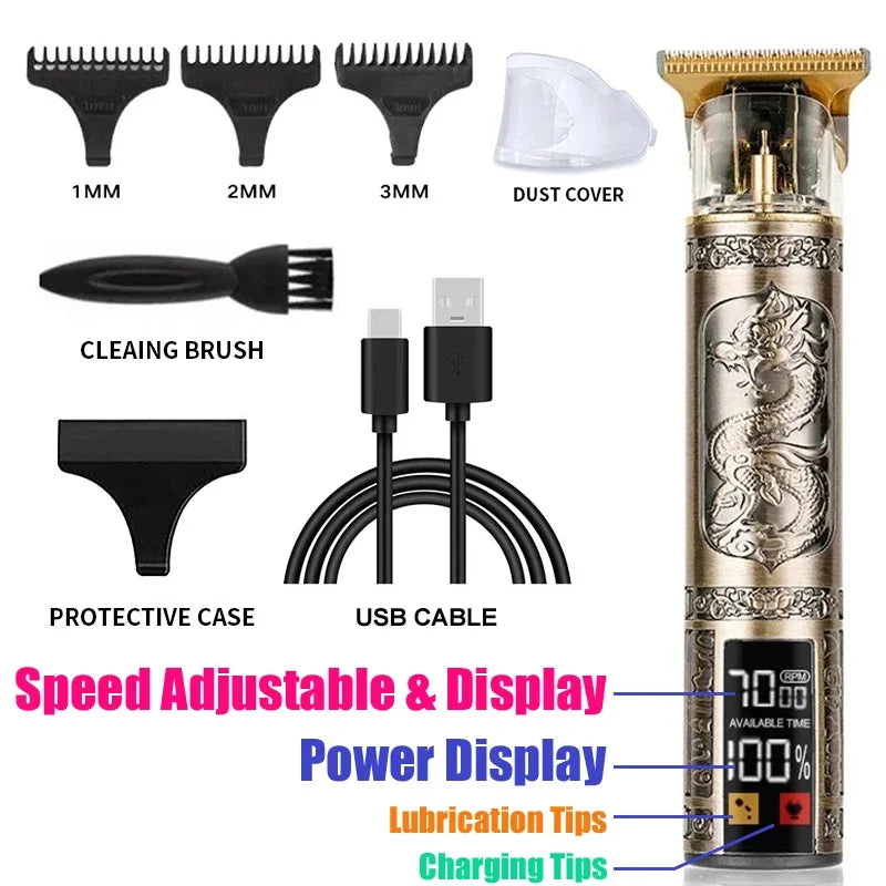 Schnurloser Haartrimmer Vintage Haarschneidemaschine USB-Schnelllade-Haarschneidemaschine Elektrorasierer Barbier Professional Barbier