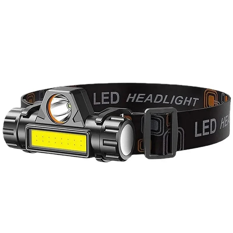 Wiederaufladbare COB-LED-USB-Stirnlampe, stark magnetisch, leistungsstarke Stirnlampe, superhell, wasserdicht, für Outdoor-Angeln
