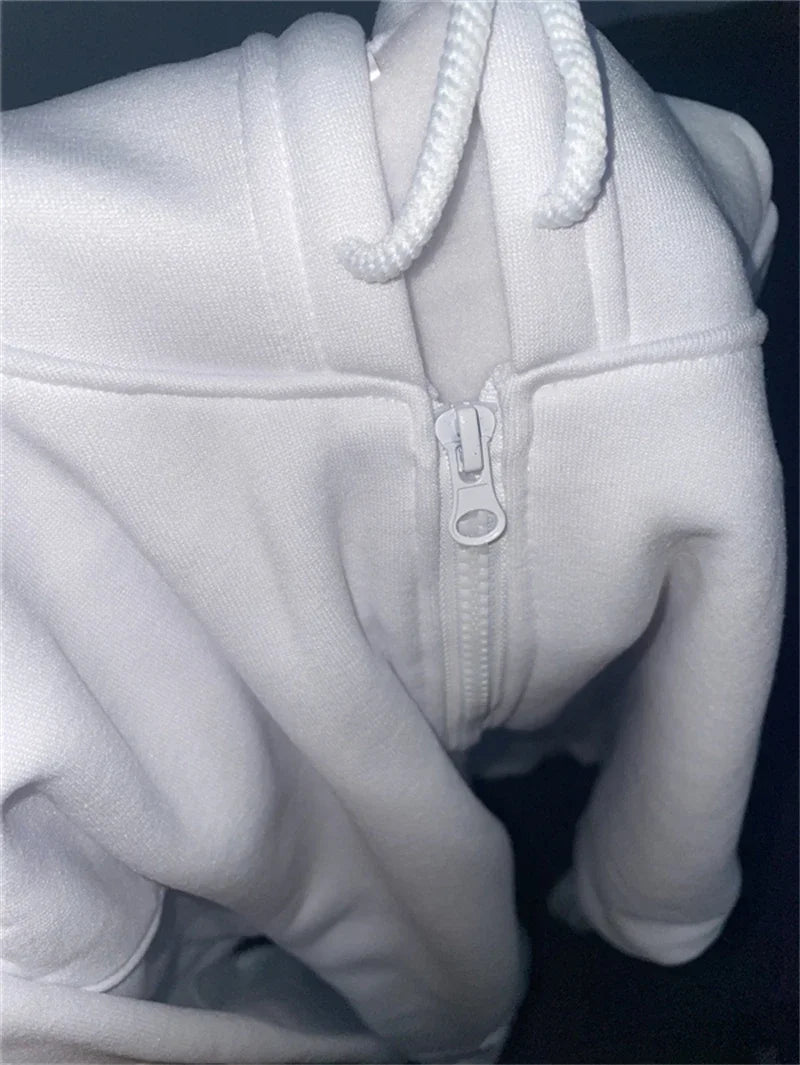 Reißverschluss-Hoodies Damen/Herren Trendy Langarm Kapuzen-Fleece-Sweatshirt Casual Campus Streetwear Sportswear Hot Sales Hohe Qualität