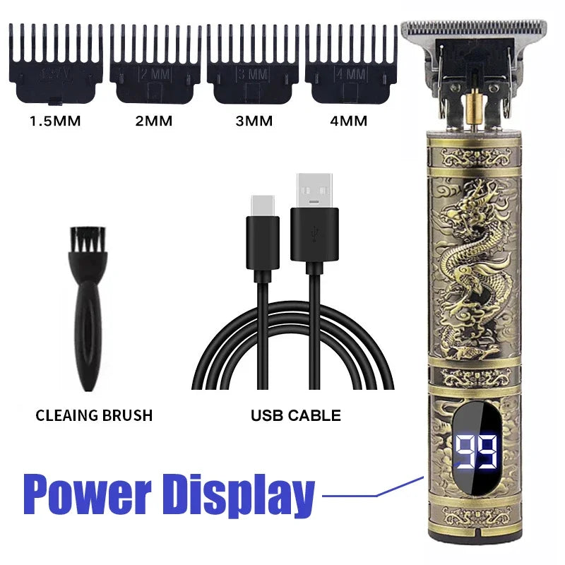 Schnurloser Haartrimmer Vintage Haarschneidemaschine USB-Schnelllade-Haarschneidemaschine Elektrorasierer Barbier Professional Barbier
