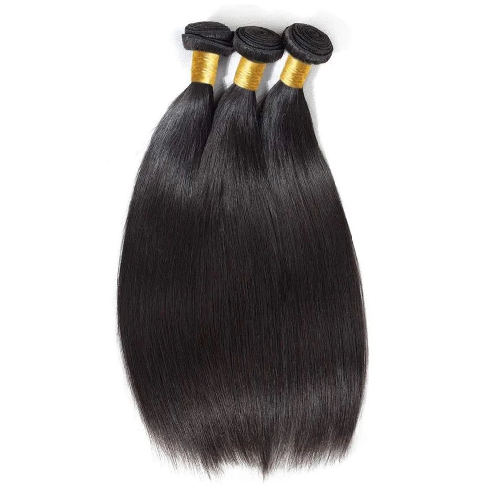 Unbehandelte brasilianische glatte Echthaarbündel Naturfarbe Raw Remy Echthaar-Extensions für Frauen