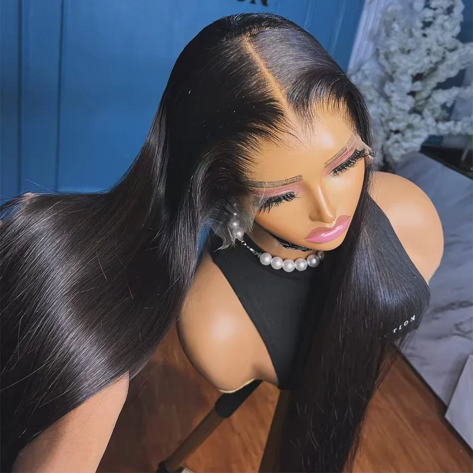 30 Zoll 200 Dichte Glatte Echthaarperücken 13x6 HD Lace Frontal Wig 360 Lace Front Wig 13x4 Lace Front Wig für schwarze Frauen