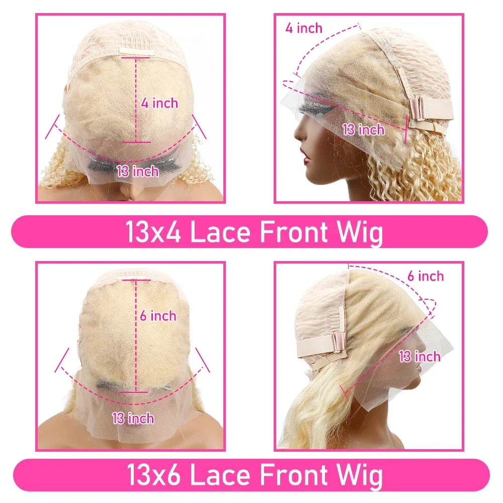 30 40 Zoll 613 Blonde Lace Front Echthaarperücken, knochenglatt, 13x4 13x6 HD Lace Frontal Wig vorgezupft 200 Dichte