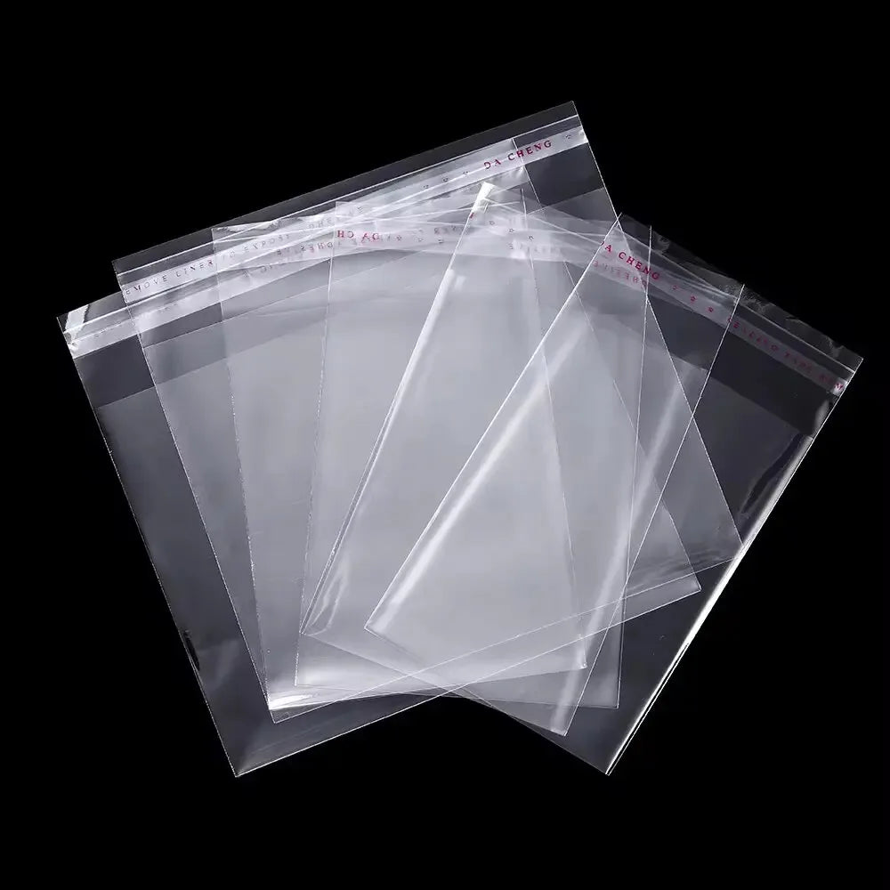 100pcs/lot Transparent Self-Adhesive Seal Bags OPP Plastic Cellophane Bags Gift Bags & Pouches Jewelry Packaging Bags