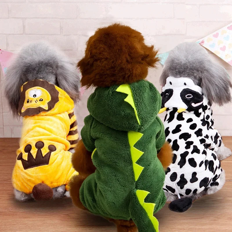 Hundebekleidung Weich Warmer Fleece Hunde Overalls Haustierkleidung für kleine Hunde Welpen Katzen Hoodies Chihuahua Yorkshire Kostüm Mäntel