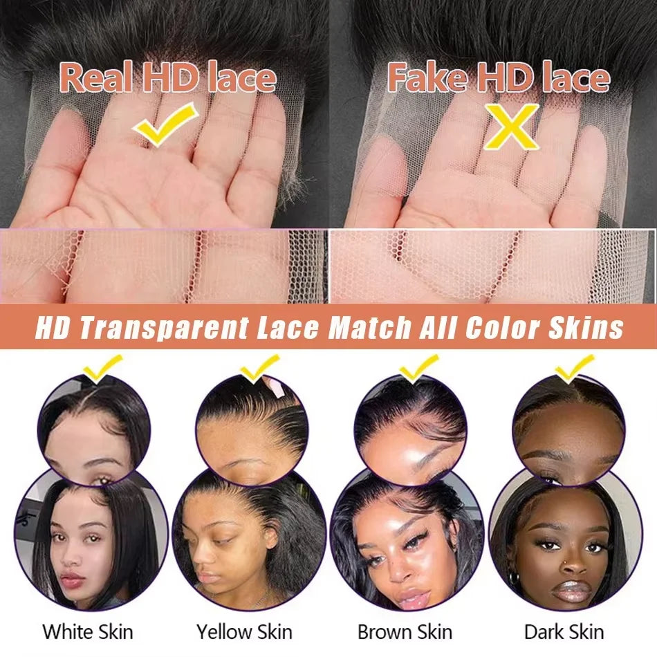 30 Zoll 200 Dichte Glatte Echthaarperücken 13x6 HD Lace Frontal Wig 360 Lace Front Wig 13x4 Lace Front Wig für schwarze Frauen