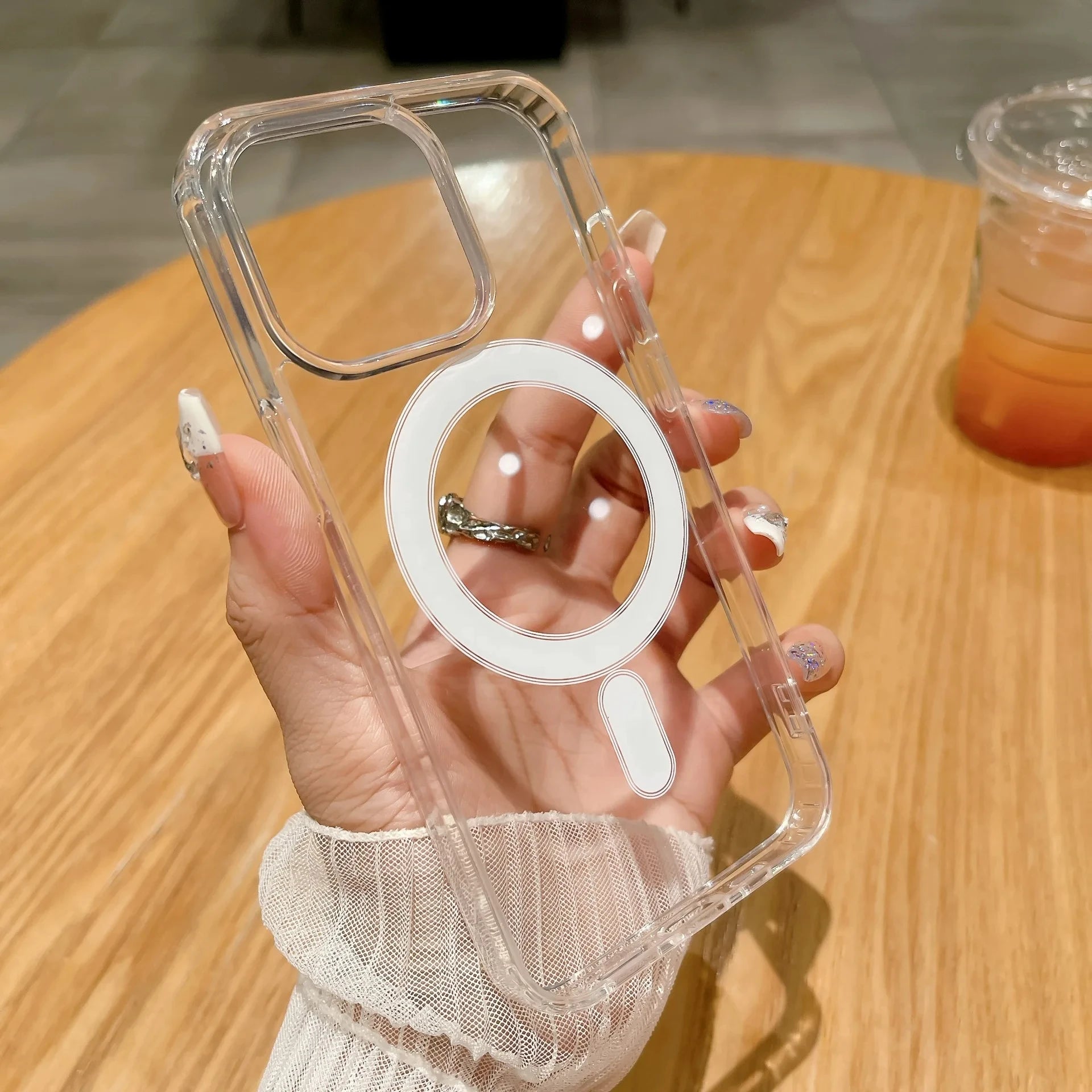 Transparente magnetische Hülle für iPhone 15 14 13 Pro Max Für Magsafe Klare kabellose Ladehüllen