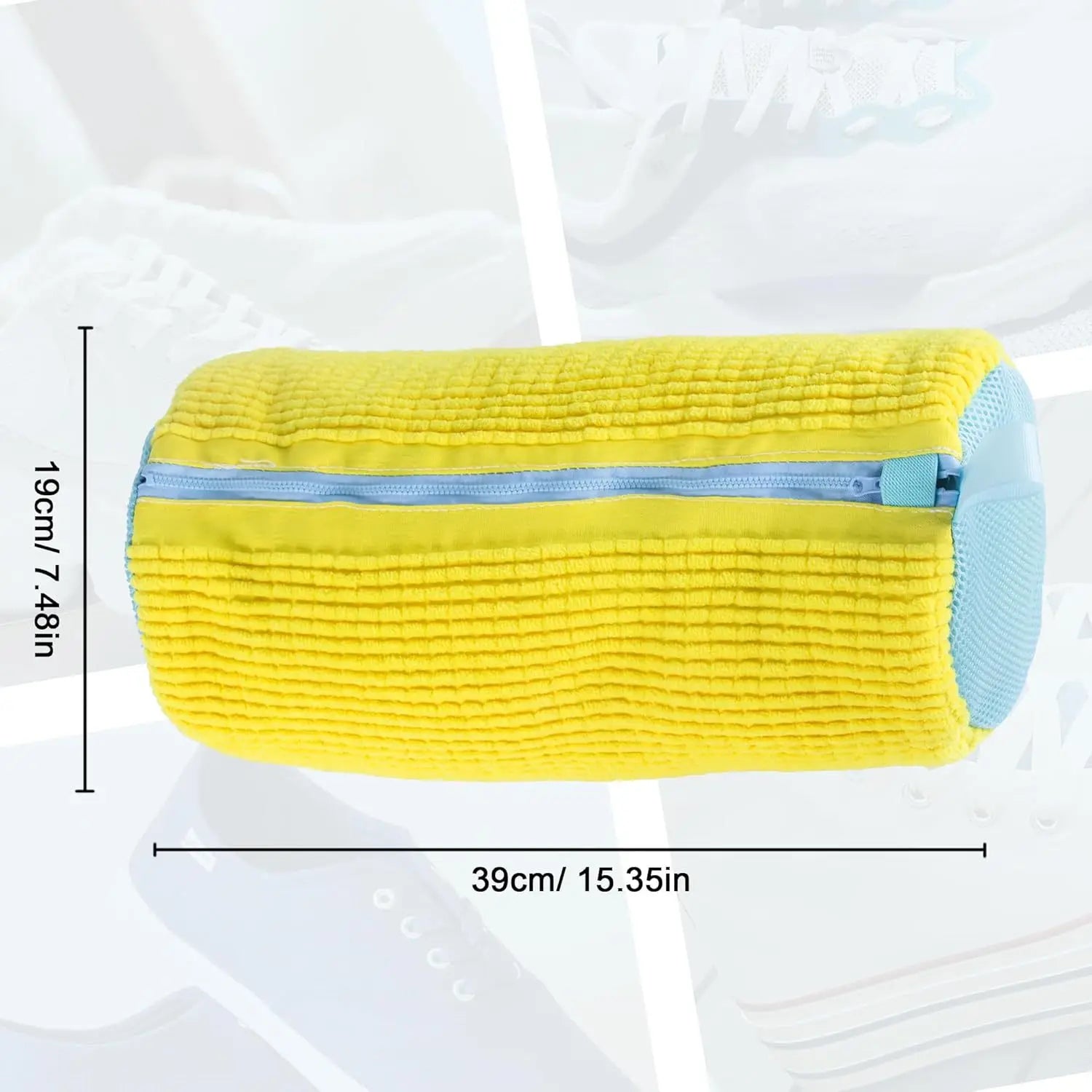 Fluffy Fiber Schuhwaschbeutel 360° Rundumreinigung Wiederverwendbarer Strapazierfähiger Maschinenwaschbarer Wäschesack mit Reißverschluss (1 Stk.)