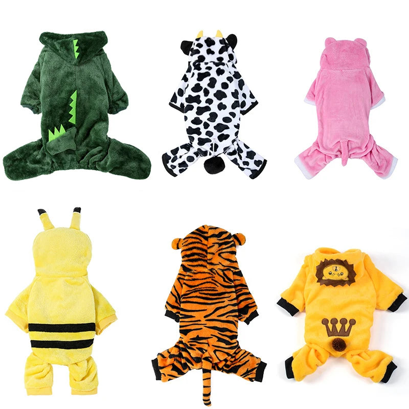 Hundebekleidung Weich Warmer Fleece Hunde Overalls Haustierkleidung für kleine Hunde Welpen Katzen Hoodies Chihuahua Yorkshire Kostüm Mäntel