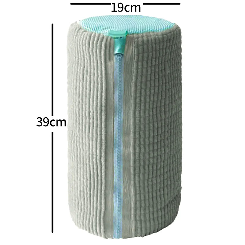Fluffy Fiber Schuhwaschbeutel 360° Rundumreinigung Wiederverwendbarer Strapazierfähiger Maschinenwaschbarer Wäschesack mit Reißverschluss (1 Stk.)
