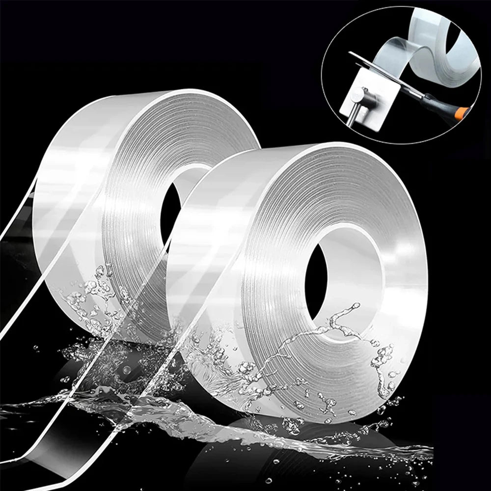 5m/3/2m/1m Nano Klebeband Extra Starkes doppelseitiges Klebeband Transparent Spurlos Wiederverwendbares Wasserdichtes Klebeband für Zuhause