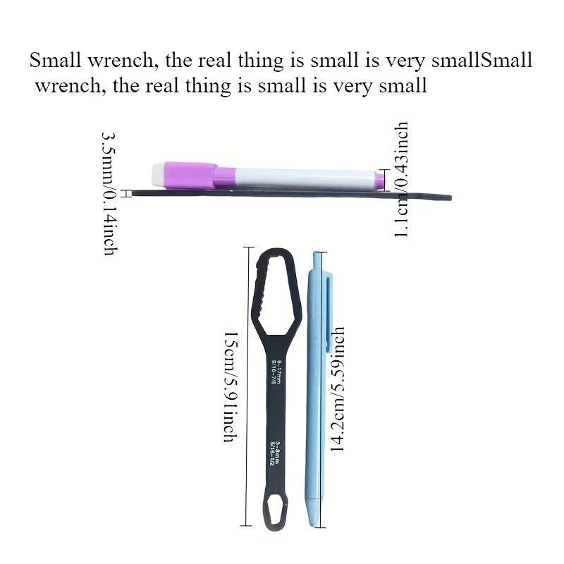 1pc Universal Double-Ended Wrench, Self-Tightening 3-17mm Screw Nuts Repair Wrench, Double-Headed Ratchet Spanner, Adjustable