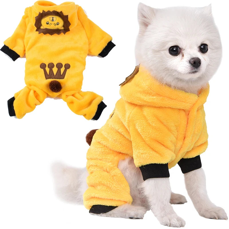Hundebekleidung Weich Warmer Fleece Hunde Overalls Haustierkleidung für kleine Hunde Welpen Katzen Hoodies Chihuahua Yorkshire Kostüm Mäntel
