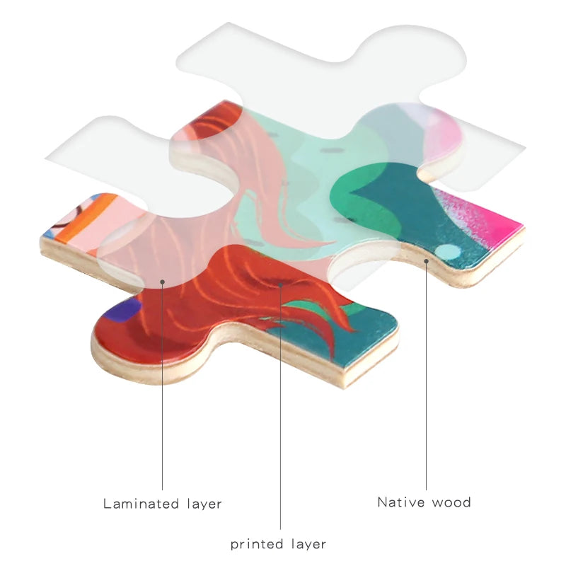 Ausverkauf_60 Teile Holzpuzzle Farben 3D Puzzle Zeichentrickfiguren Tier Früherziehungs-Lernlogik-Denk-Fokus-Puzzle
