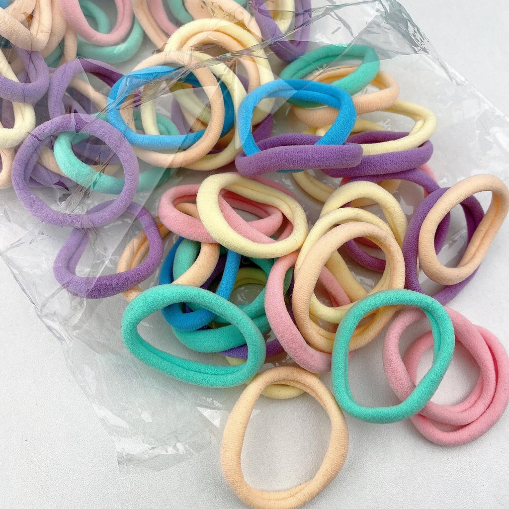 Bunte, elastische Haargummis für Mädchen, Pferdeschwanzhalter, Scrunchie, Gummiband, Damen-Mode-Haaraccessoires, elastische Haarbänder