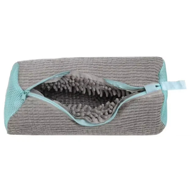 Fluffy Fiber Schuhwaschbeutel 360° Rundumreinigung Wiederverwendbarer Strapazierfähiger Maschinenwaschbarer Wäschesack mit Reißverschluss (1 Stk.)