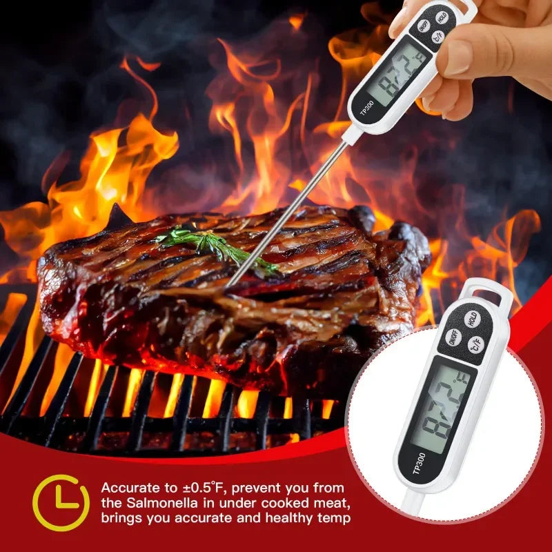 Lebensmittelthermometer Sonde Typ elektronisches digitales Küchenthermometer für Fleisch Milch Kochen Essen BBQ TP300 Temperaturmessgerät Werkzeug