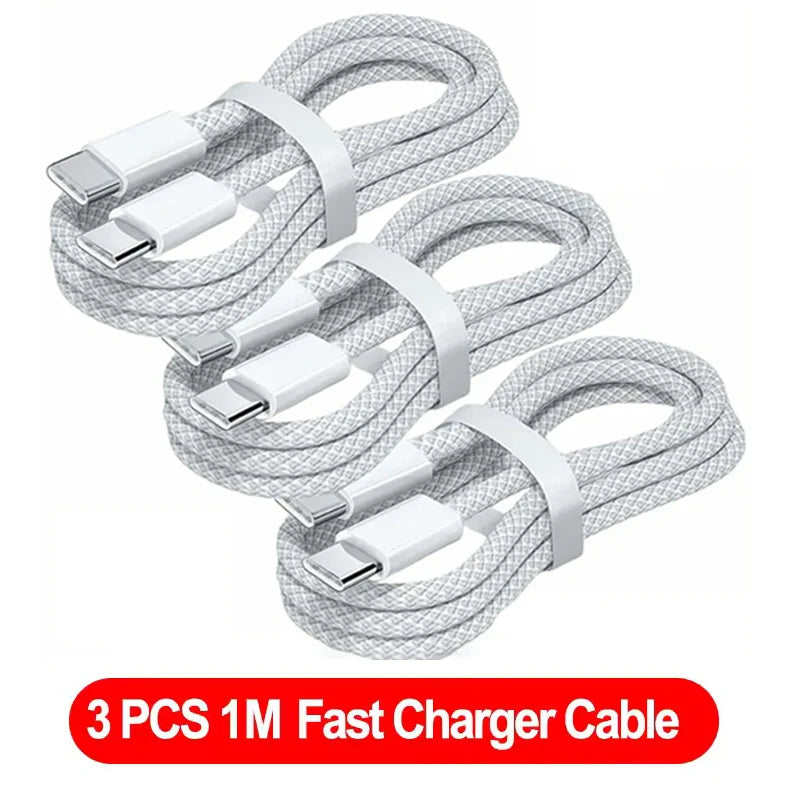 3er Pack USB C auf USB C Kabel, 100W Schnellladekabel, unterstützt schnelles Laden für iPhone 16 15 Samsung Xiaomi Huawei etc.