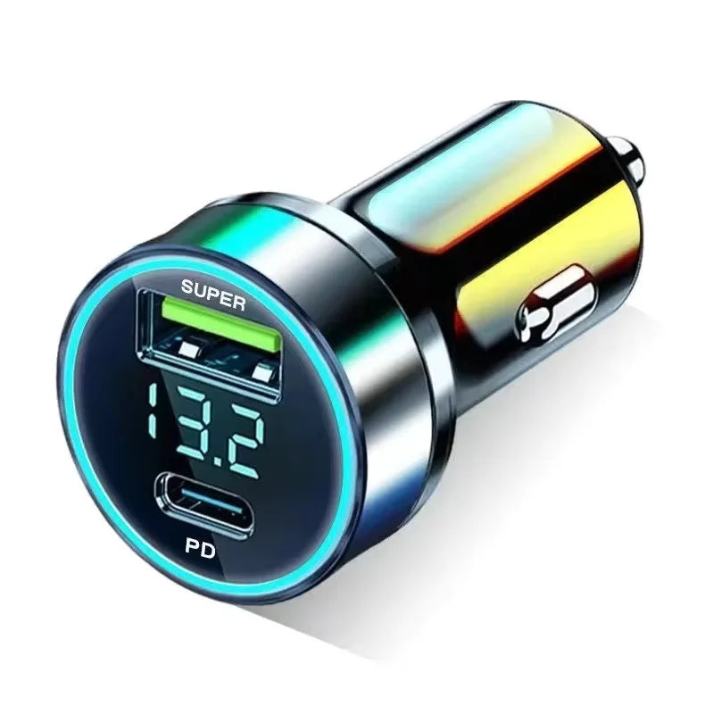 100W/200W QC3.0 PD Mini Auto Ladegerät 12-24V Zigarettenanzünder Schnelllade KFZ USB Typ C Ladegerät für Xiaomi Samsung Huawei iPhone Power