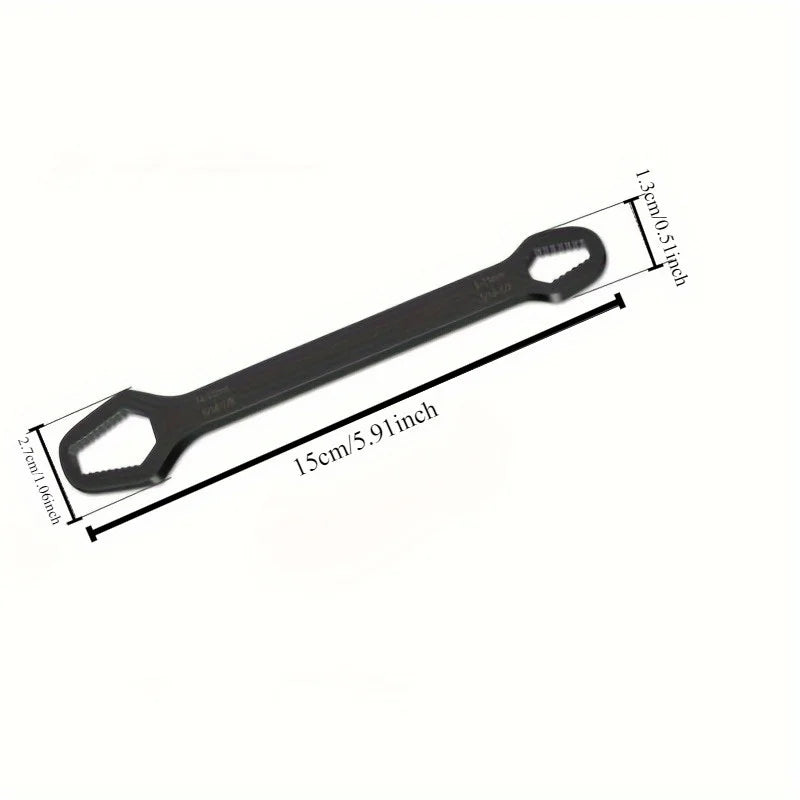 1pc Universal Double-Ended Wrench, Self-Tightening 3-17mm Screw Nuts Repair Wrench, Double-Headed Ratchet Spanner, Adjustable