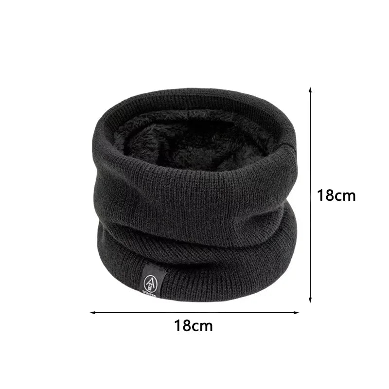 Warm Knitted Scarf Thickened Plush Windproof Winter Neck Gaiter Cold-proof Outdoor Sport Skiing Running Men Women Tube Scarf