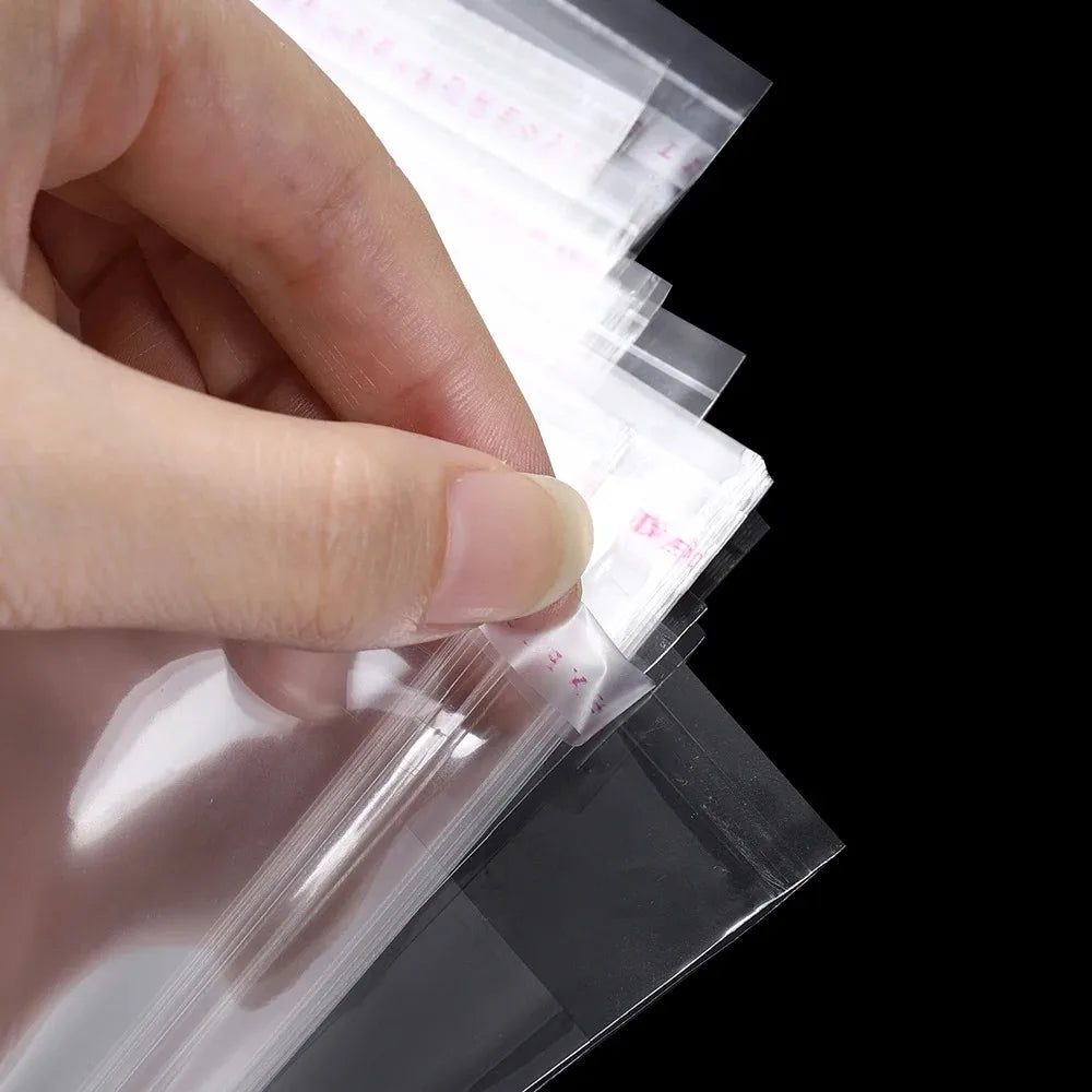 100pcs/lot Transparent Self-Adhesive Seal Bags OPP Plastic Cellophane Bags Gift Bags & Pouches Jewelry Packaging Bags