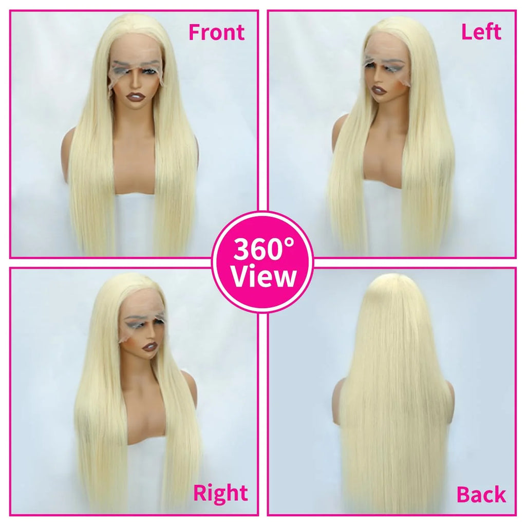 30 40 Zoll 613 Blonde Lace Front Echthaarperücken, knochenglatt, 13x4 13x6 HD Lace Frontal Wig vorgezupft 200 Dichte