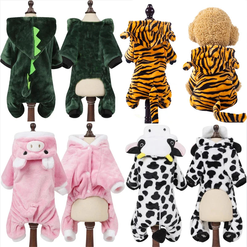 Hundebekleidung Weich Warmer Fleece Hunde Overalls Haustierkleidung für kleine Hunde Welpen Katzen Hoodies Chihuahua Yorkshire Kostüm Mäntel