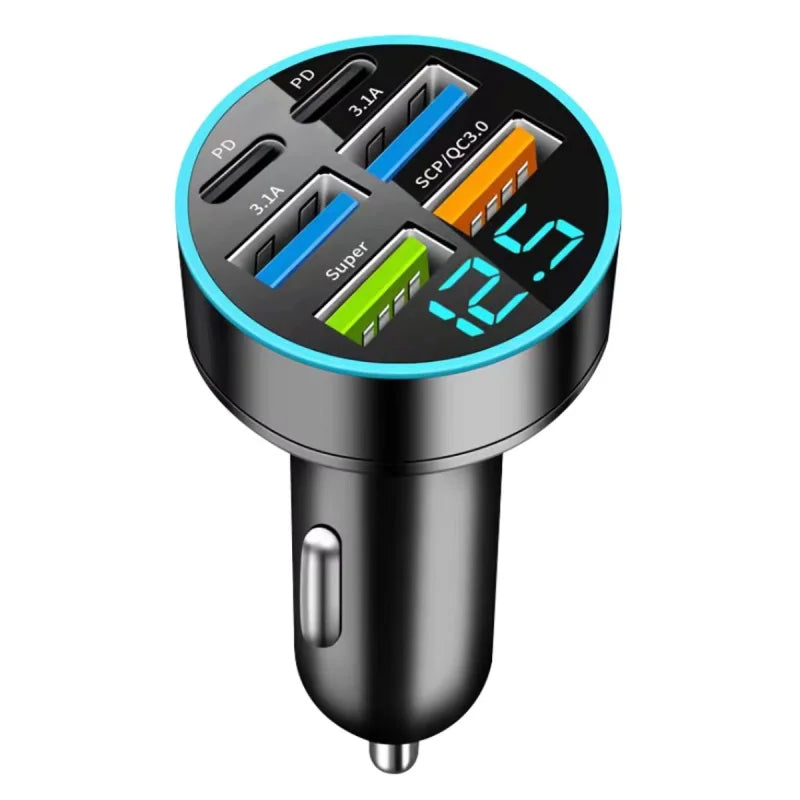 100W/200W QC3.0 PD Mini Auto Ladegerät 12-24V Zigarettenanzünder Schnelllade KFZ USB Typ C Ladegerät für Xiaomi Samsung Huawei iPhone Power