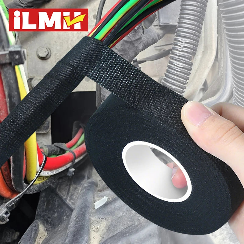 High-Temperature Wire Harness Cloth Tape Automotive Cable Loom Heatproof Fabric Adhesive Tape for Engine Electrical Insulation