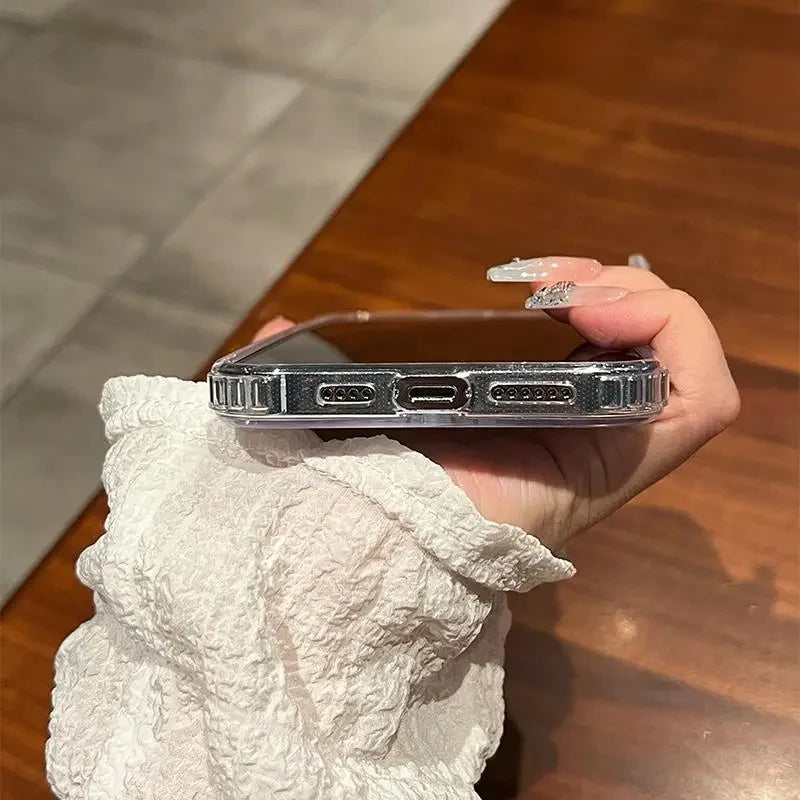 Transparente magnetische Hülle für iPhone 15 14 13 Pro Max Für Magsafe Klare kabellose Ladehüllen