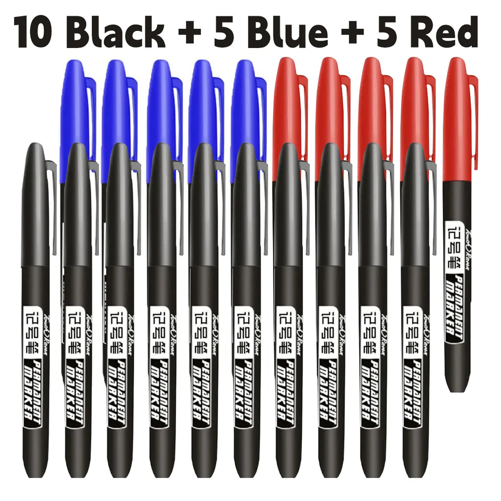 6 Permanentmarker Manga Zeichnen Marker Schwarz Blau Rot Wasserdichte Tinte Skizzenstifte Schreibwaren Kunst Schulbedarf