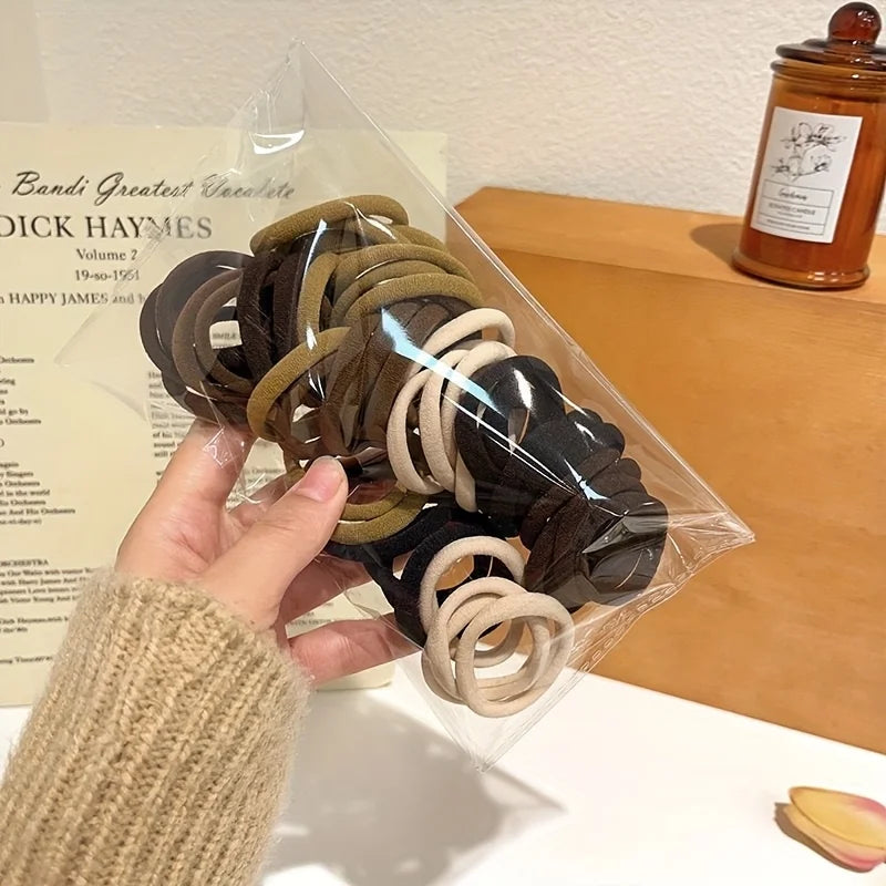 Bunte, elastische Haargummis für Mädchen, Pferdeschwanzhalter, Scrunchie, Gummiband, Damen-Mode-Haaraccessoires, elastische Haarbänder
