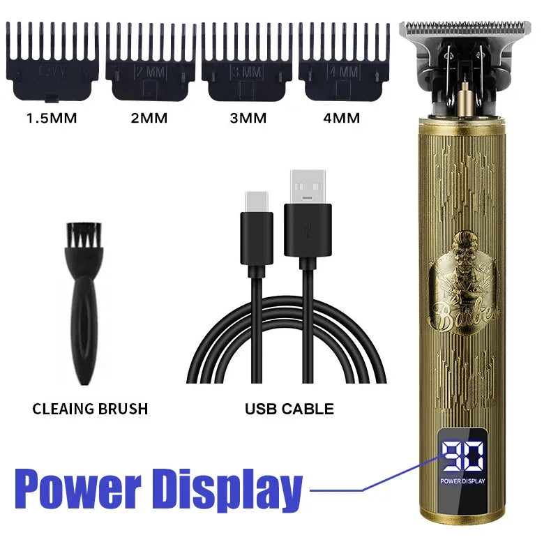 Schnurloser Haartrimmer Vintage Haarschneidemaschine USB-Schnelllade-Haarschneidemaschine Elektrorasierer Barbier Professional Barbier