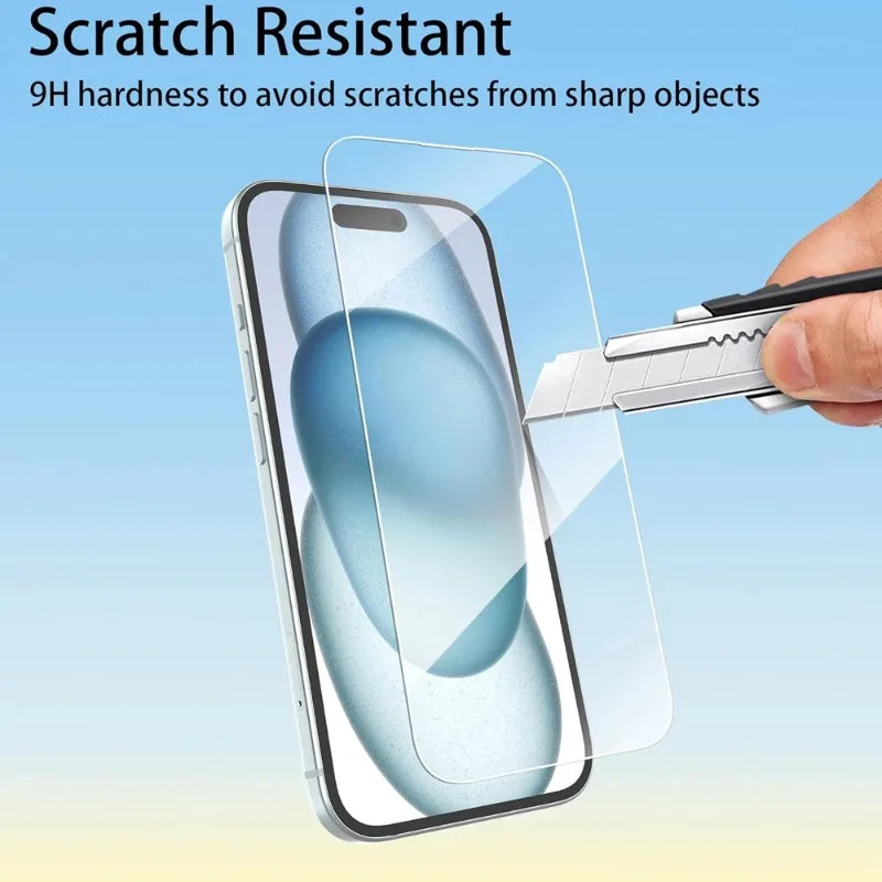 3 Stück gehärtetes Glas für iPhone 14 15 Plus 11 16 Pro Max iPhone 12 13 Mini XR X XS Max 6 8 7 Plus SE 2020 Displayschutzfolie