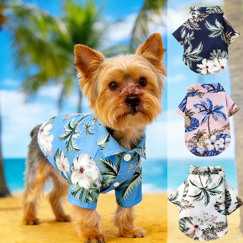 Hawaiian Style Hundekleidung Sommer Sandstrand Hundehemden für kleine und mittelgroße Hunde Welpen Katzen Kleidung Ropa Perro Mops Französische Bulldogge