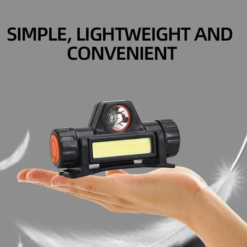 Wiederaufladbare COB-LED-USB-Stirnlampe, stark magnetisch, leistungsstarke Stirnlampe, superhell, wasserdicht, für Outdoor-Angeln