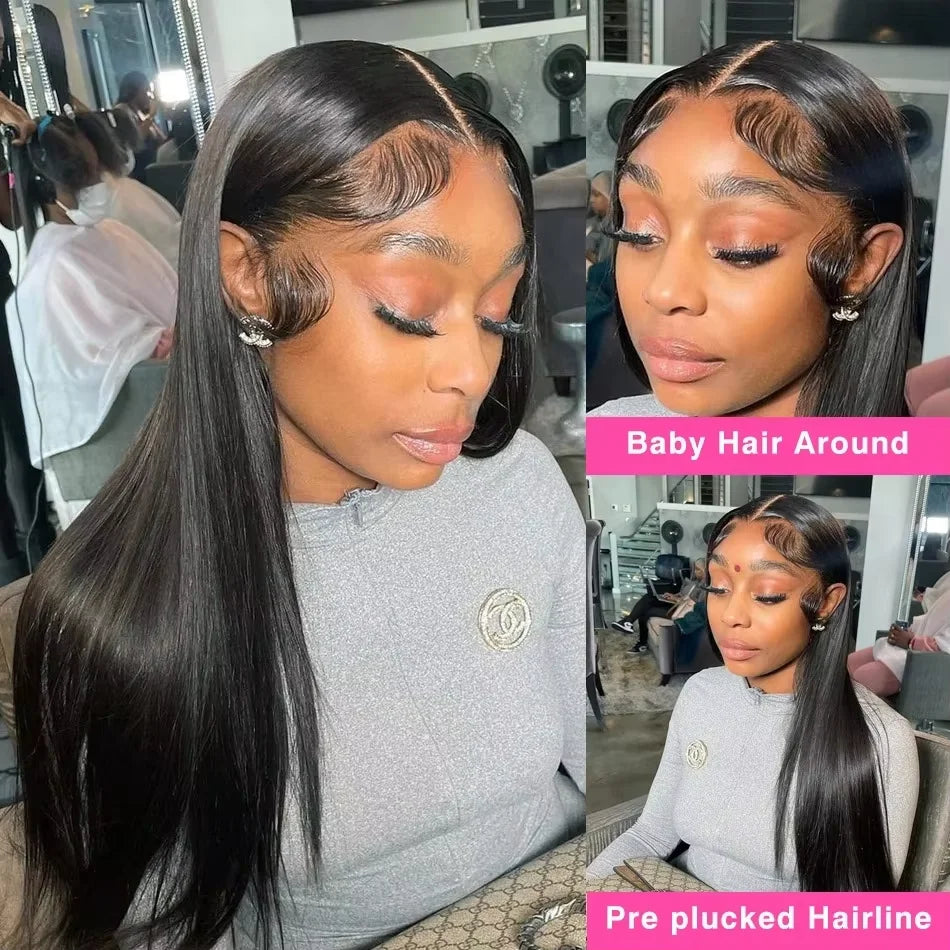 30 Zoll 200 Dichte Glatte Echthaarperücken 13x6 HD Lace Frontal Wig 360 Lace Front Wig 13x4 Lace Front Wig für schwarze Frauen