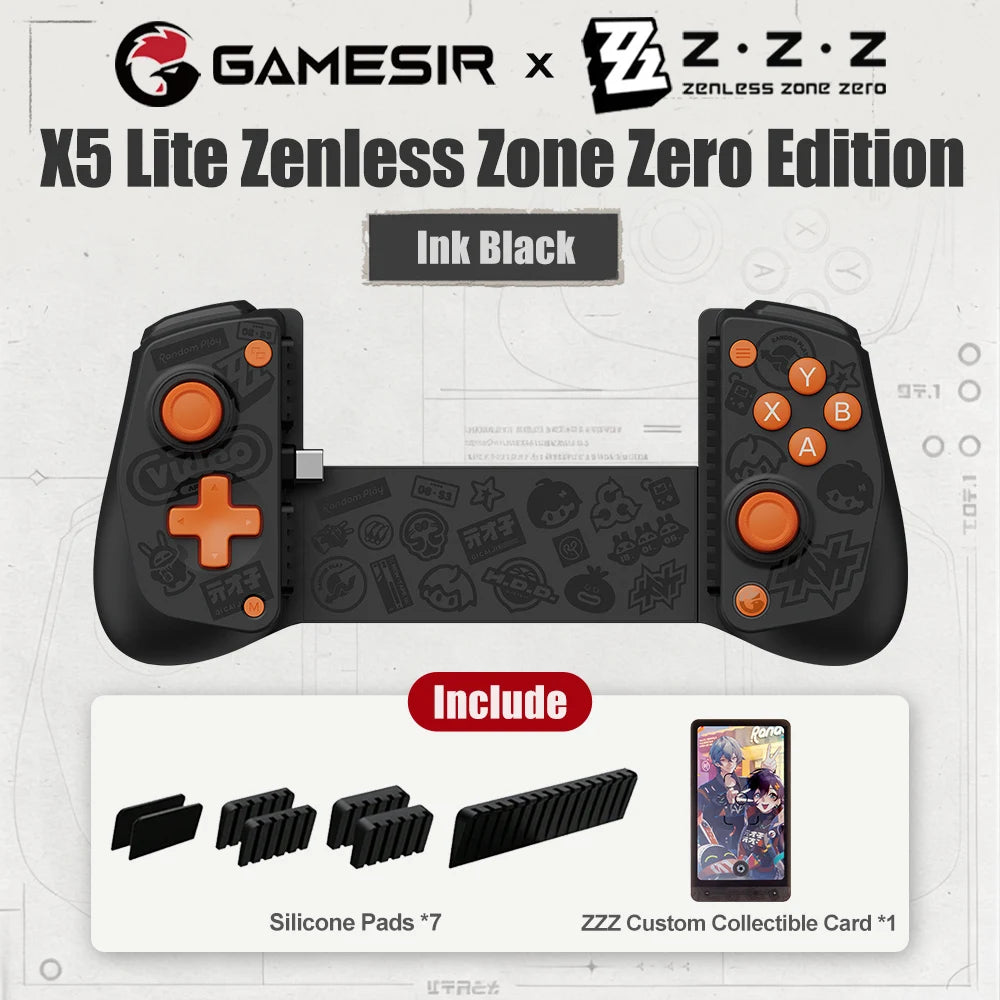 GameSir X5 Lite Zenless Zone Zero Edition Mobile Gamepad for iPhone 17 16 15 Android iPad Mini Y700 Tablet Cell Phone Controller