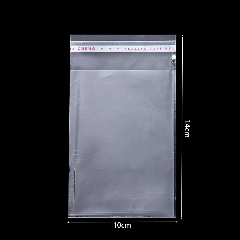 100pcs/lot Transparent Self-Adhesive Seal Bags OPP Plastic Cellophane Bags Gift Bags & Pouches Jewelry Packaging Bags
