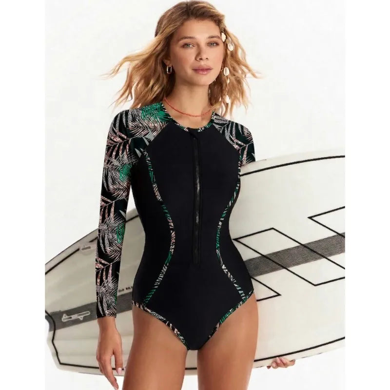 Mesh Sleeve Sexy Badeanzug Damen Sommer Bademode Bikini Set Langarm Bademode Strand Schwimmanzug für Frauen Купальник