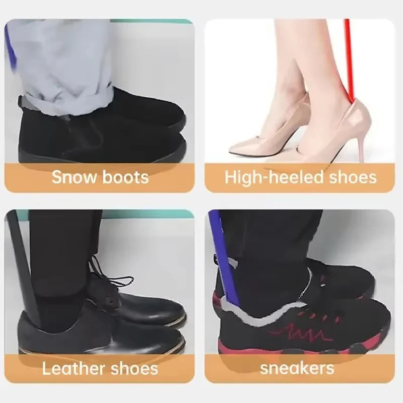 1pc Extra long flexible plastic shoe horns, no bending required, durable shoe spoons for pregnant women, shoe assistance
