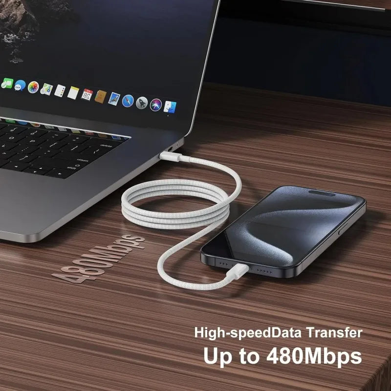3er Pack USB C auf USB C Kabel, 100W Schnellladekabel, unterstützt schnelles Laden für iPhone 16 15 Samsung Xiaomi Huawei etc.