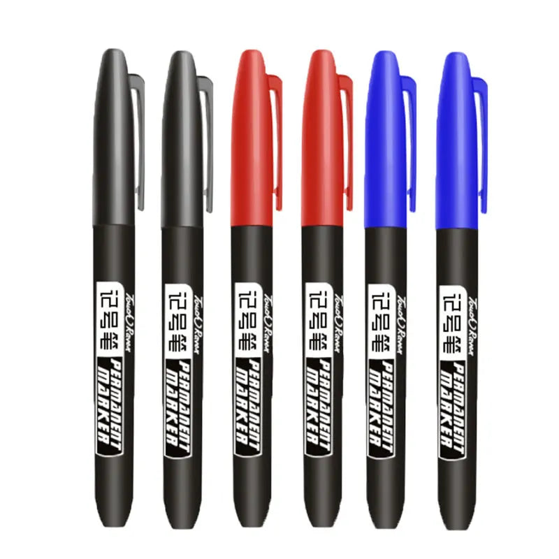 6 Permanentmarker Manga Zeichnen Marker Schwarz Blau Rot Wasserdichte Tinte Skizzenstifte Schreibwaren Kunst Schulbedarf