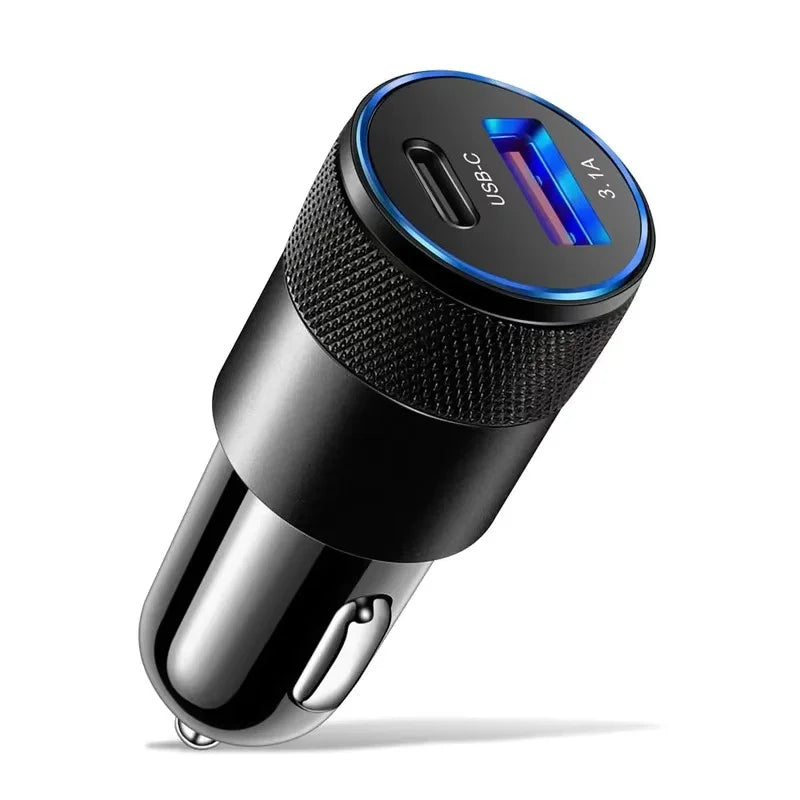 100W/200W QC3.0 PD Mini Auto Ladegerät 12-24V Zigarettenanzünder Schnelllade KFZ USB Typ C Ladegerät für Xiaomi Samsung Huawei iPhone Power