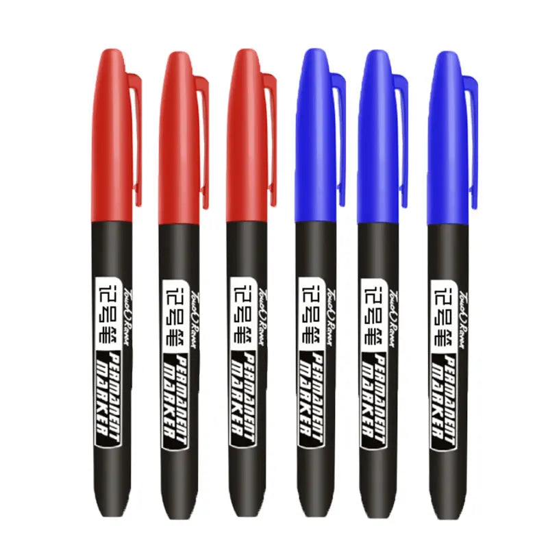 6 Permanentmarker Manga Zeichnen Marker Schwarz Blau Rot Wasserdichte Tinte Skizzenstifte Schreibwaren Kunst Schulbedarf