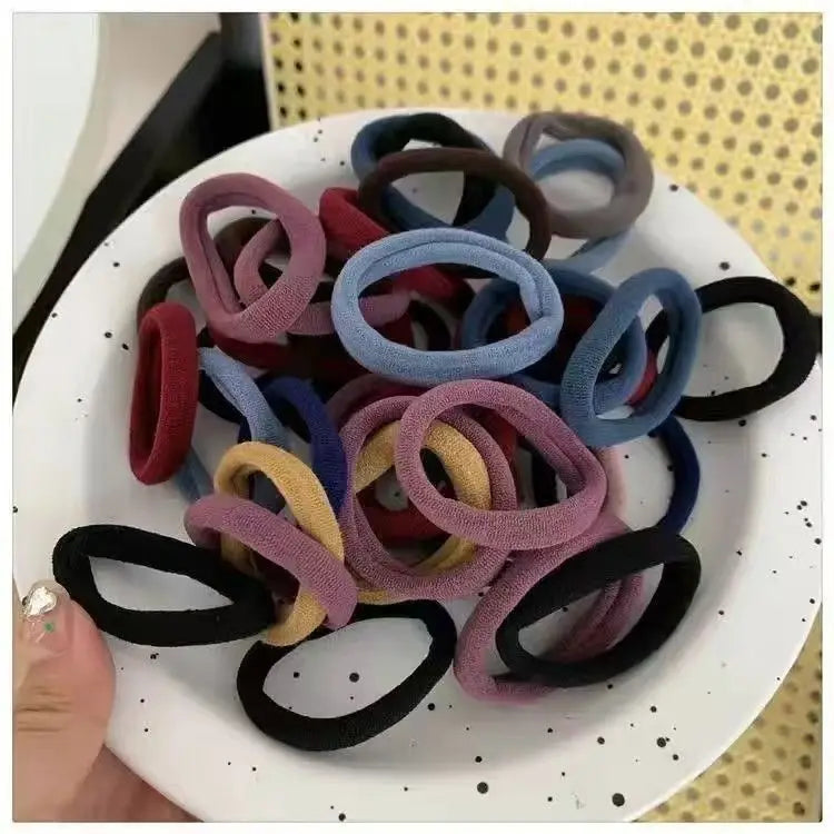 Bunte, elastische Haargummis für Mädchen, Pferdeschwanzhalter, Scrunchie, Gummiband, Damen-Mode-Haaraccessoires, elastische Haarbänder