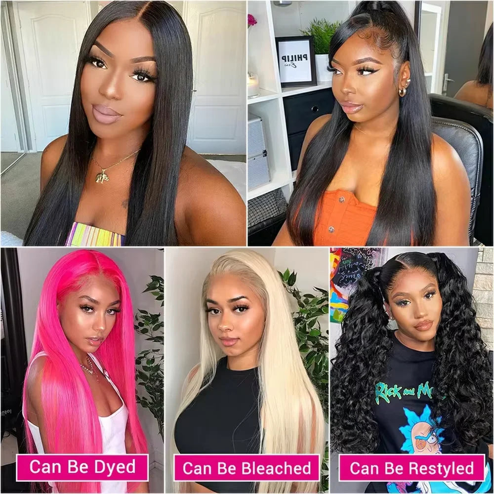 30 Zoll 200 Dichte Glatte Echthaarperücken 13x6 HD Lace Frontal Wig 360 Lace Front Wig 13x4 Lace Front Wig für schwarze Frauen