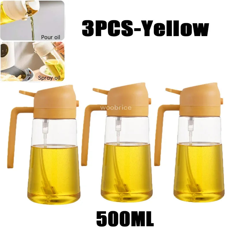 Oil Spray Plastic Household Kitchen Oil Spray Bottle Nebulizing Mist Filling Cooking Dual Use BBQ Camping Large Capacity