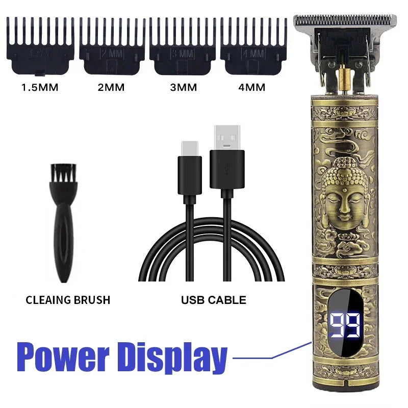 Schnurloser Haartrimmer Vintage Haarschneidemaschine USB-Schnelllade-Haarschneidemaschine Elektrorasierer Barbier Professional Barbier